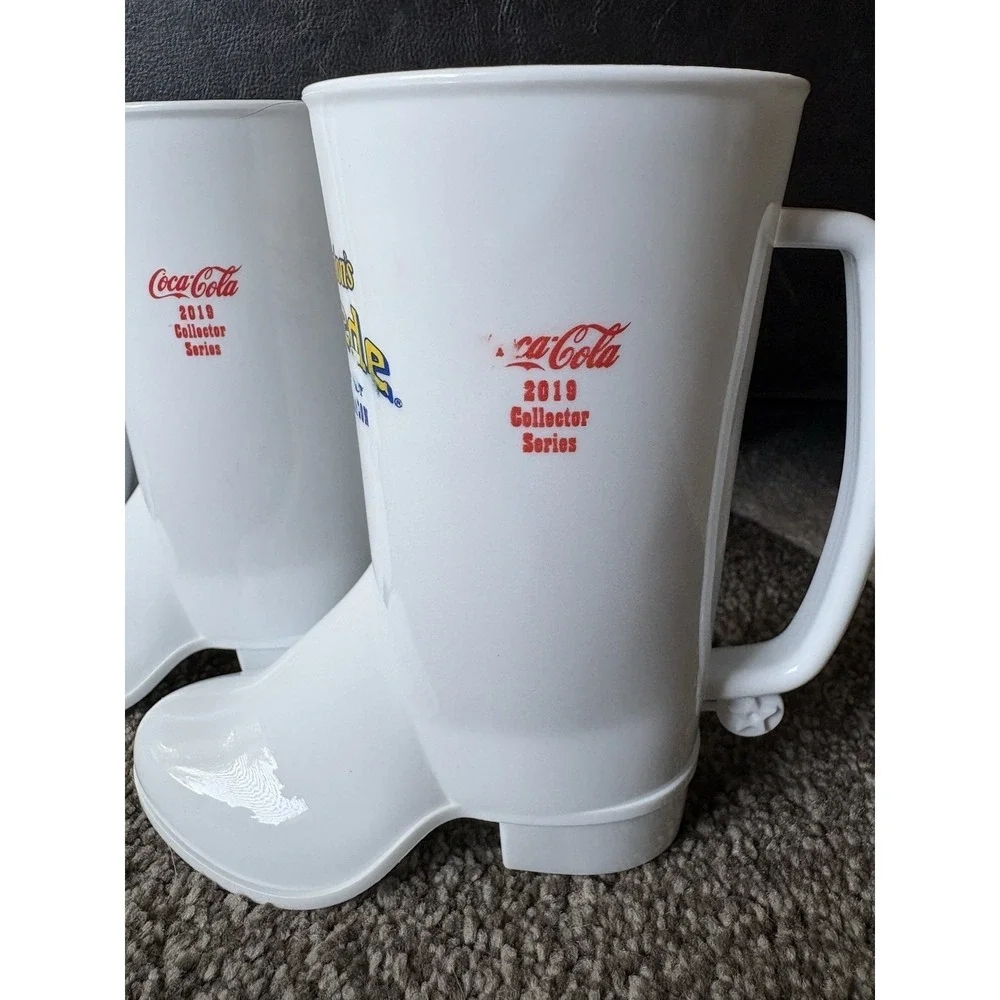 3 Lot Dolly Parton's Dixie Stampede Plastic Souvenir Boot Cup Mug Coca Cola 2019